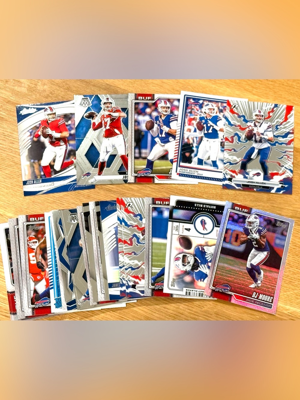 Buffalo Bills Football Team Card Lot - Josh Allen, DJ Moore and More
